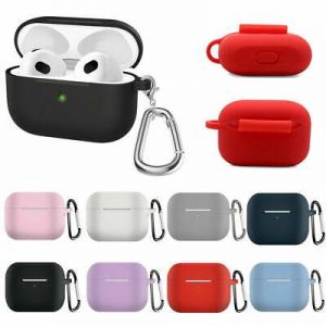 MasarwehStore Apple For Apple AirPods 3 3rd Generation Shockproof Case Silicone Cover With Keychain